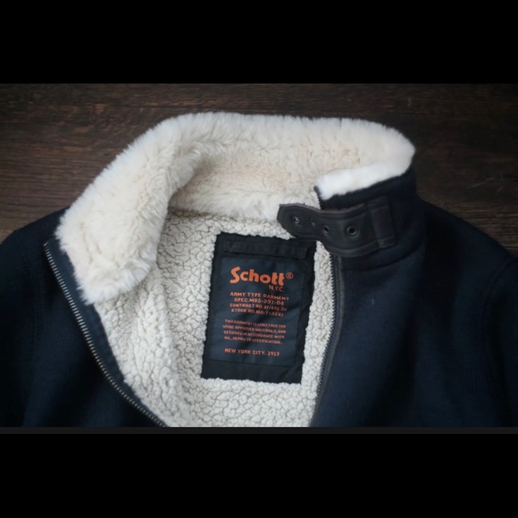 Schott NYC Sherpa Sweater Jacket. - Picture 8 of 10